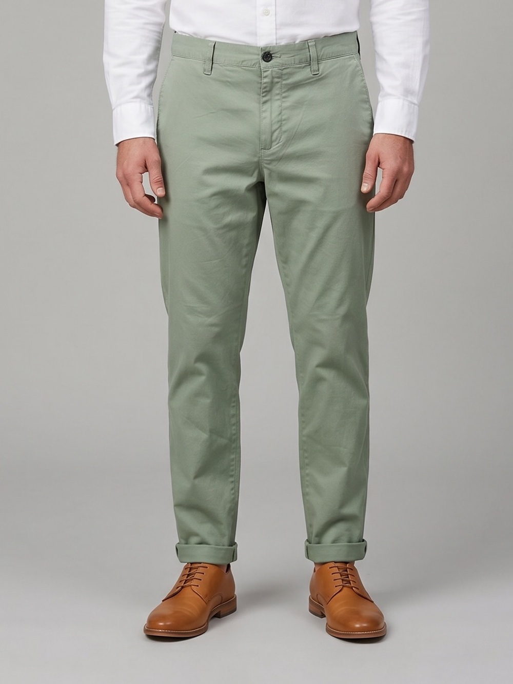 🌻NEW w/tag The Savile Row Company London Green Flat Chino Pants Size 36 x 32